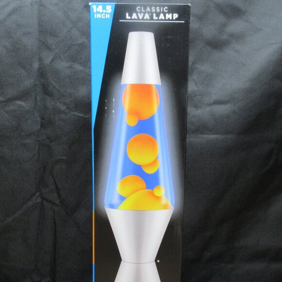 Classic Lava Lamp 14.5" Blue and Orange - Picture 1 of 6